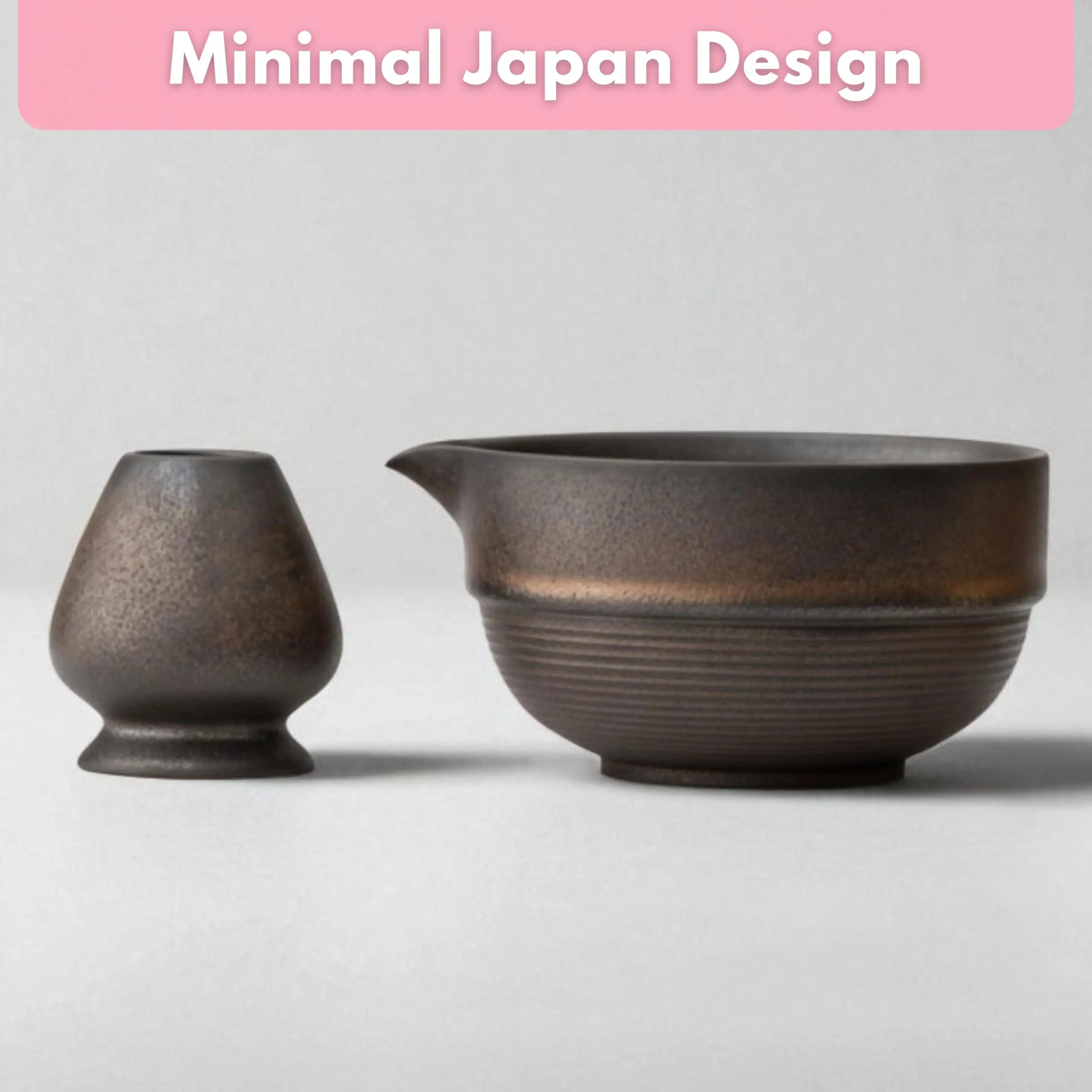 Atellya Brown Perth Matcha Set – Bowl, Whisk, Scoop & Stand Set 280ml Atellya