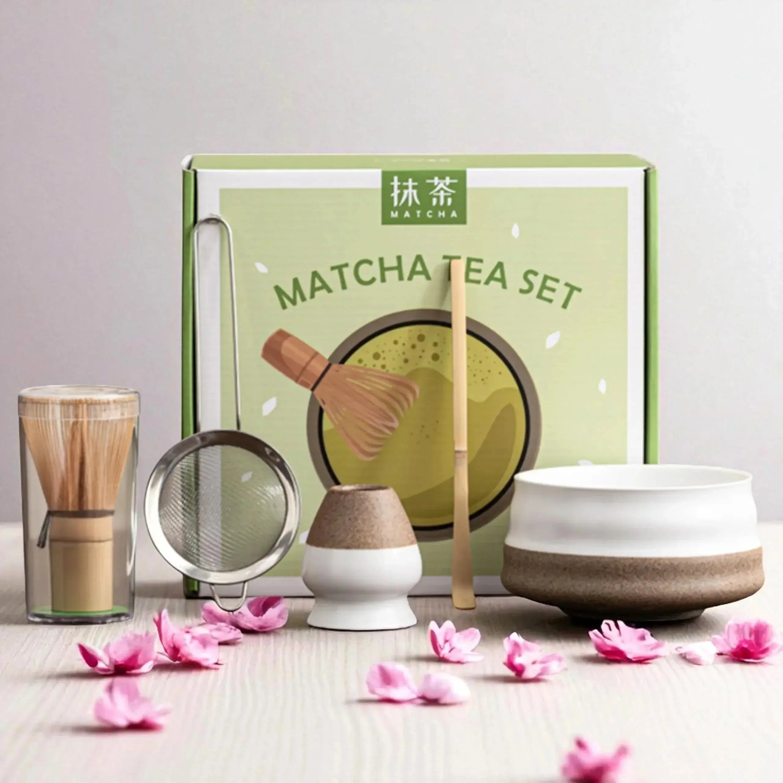 Atellya Flower Brisbane Matcha Set – Bowl, Whisk, Scoop & Stand Set 280ml Atellya