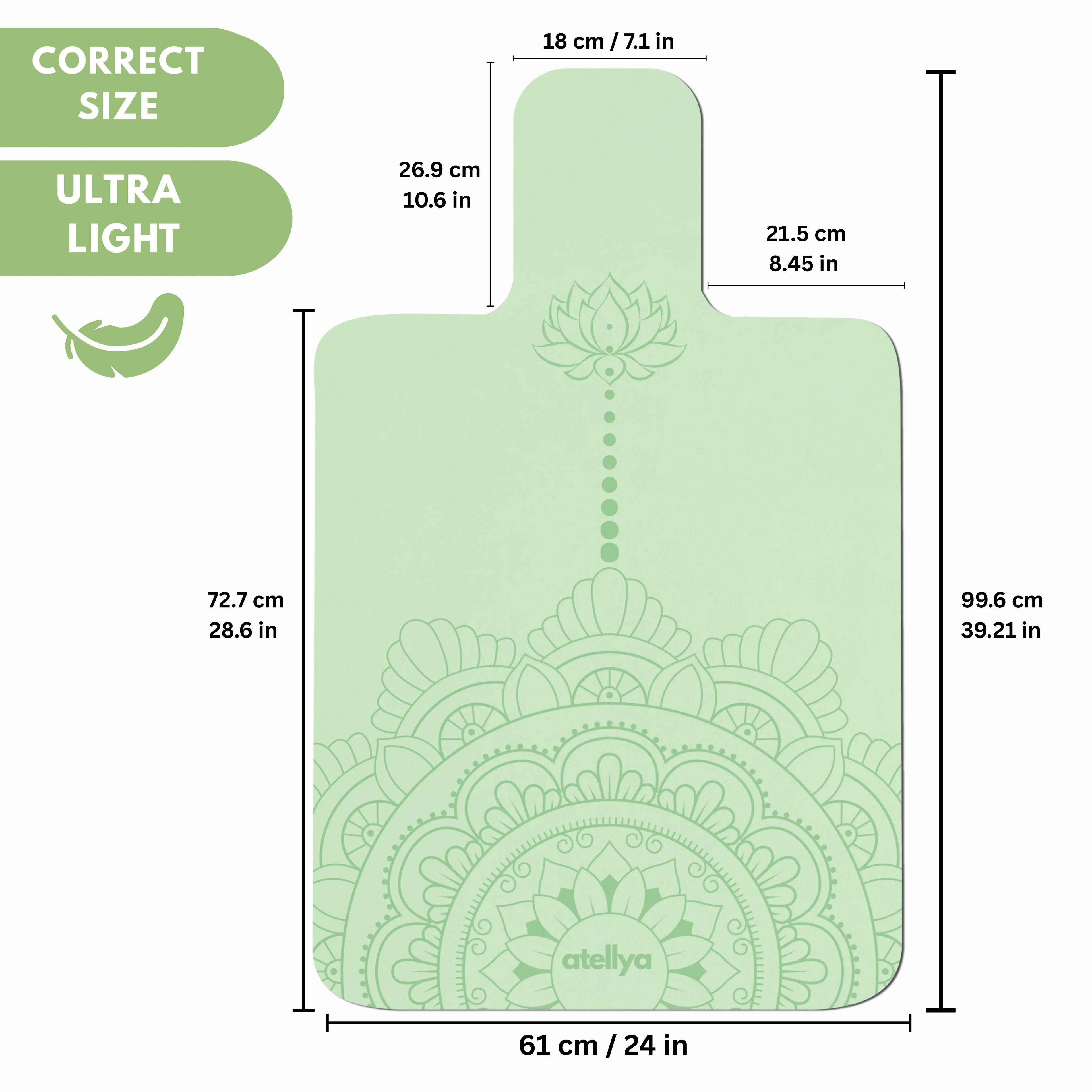 Atellya Boston Green Pilates Reformer Mat Set – Non-Slip Pilates Mat + Grip Socks with Carry Bag Atellya