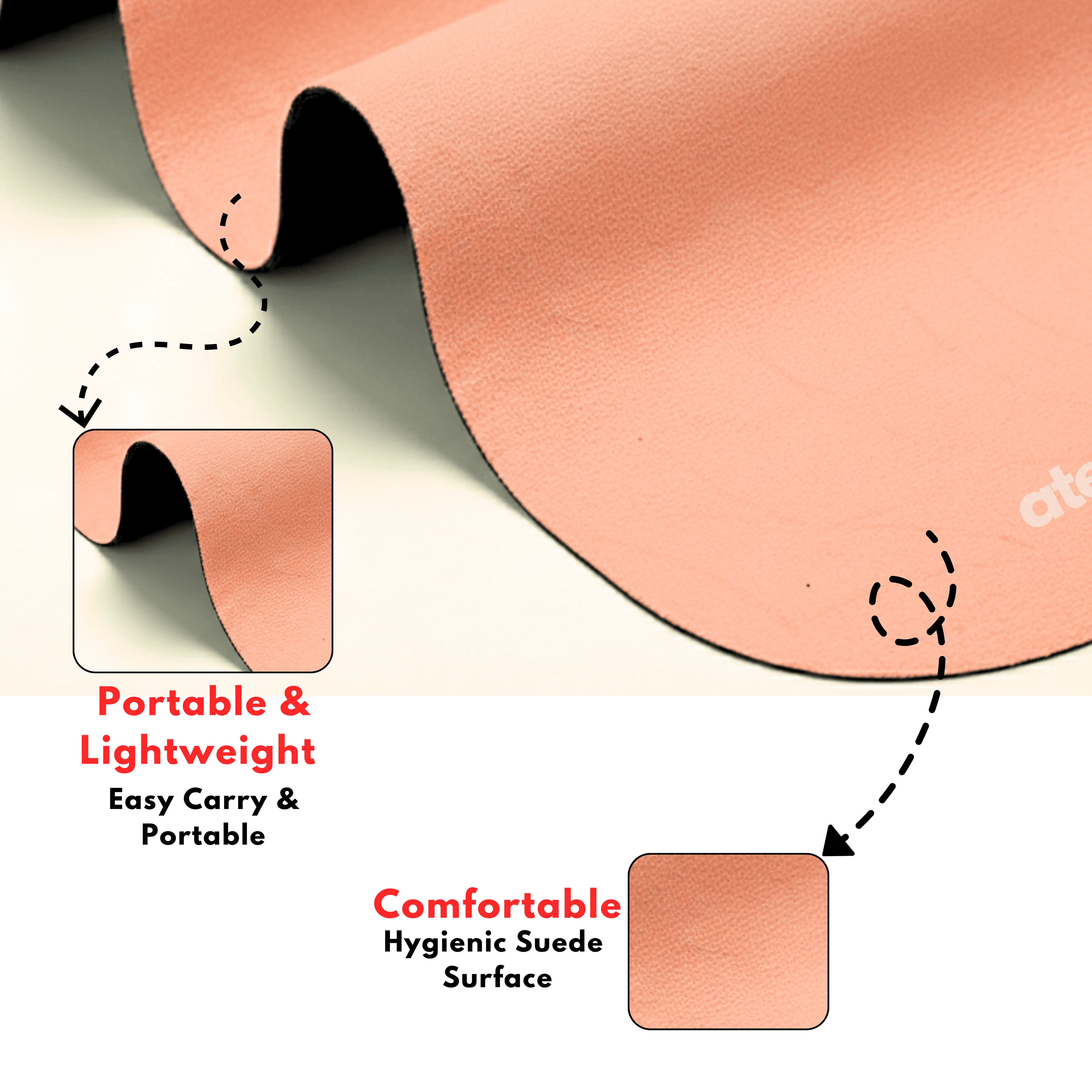 Atellya California Coral Pilates Reformer Mat Set – Non-Slip Pilates Mat + Grip Socks with Carry Bag Atellya