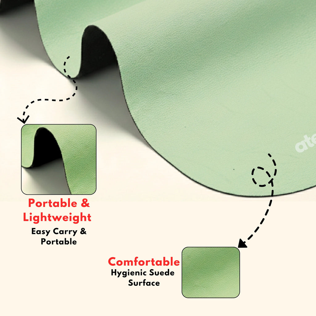 Atellya Boston Green Pilates Reformer Mat Set – Non-Slip Pilates Mat + Grip Socks with Carry Bag Atellya