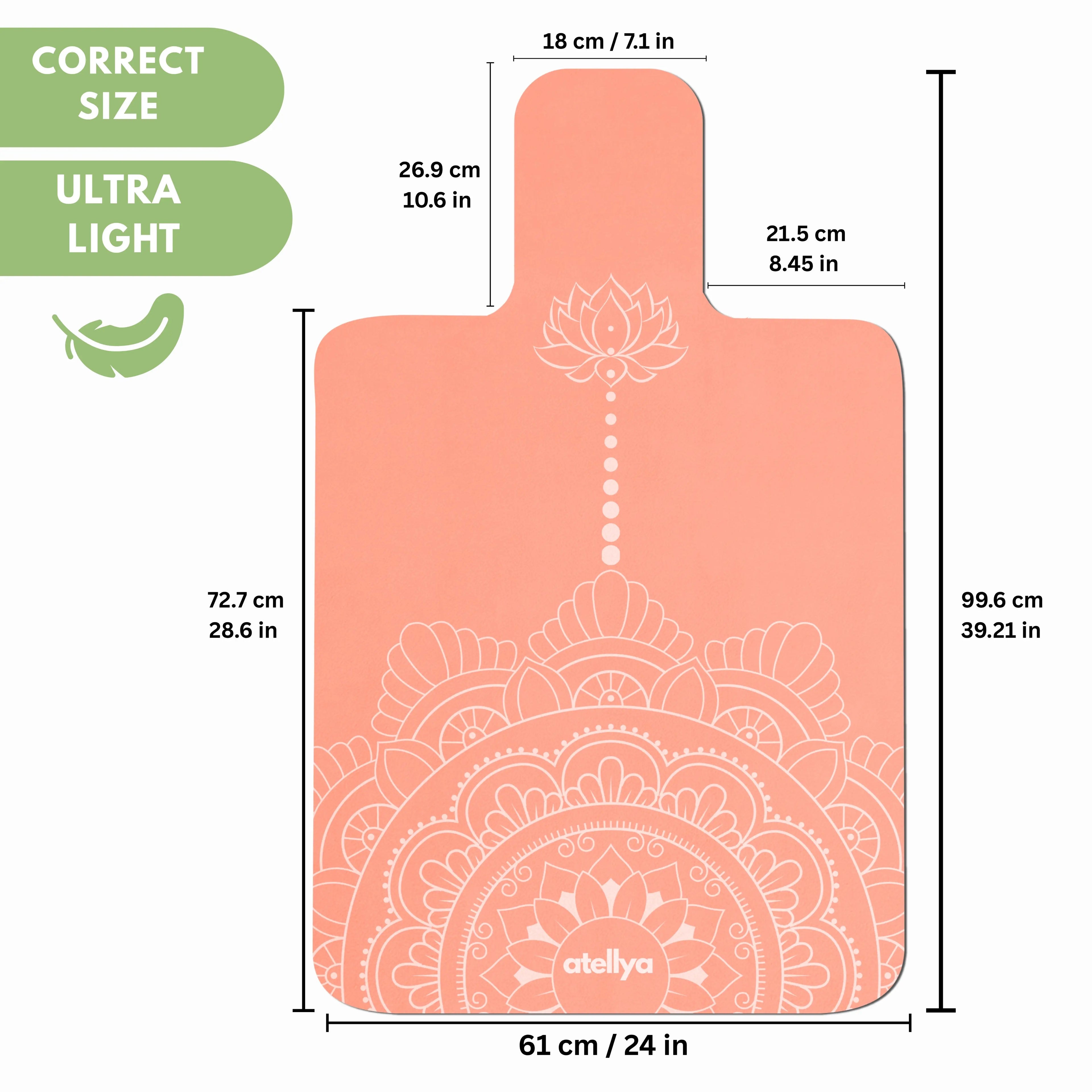 Atellya California Coral Pilates Reformer Mat Set – Non-Slip Pilates Mat + Grip Socks with Carry Bag Atellya