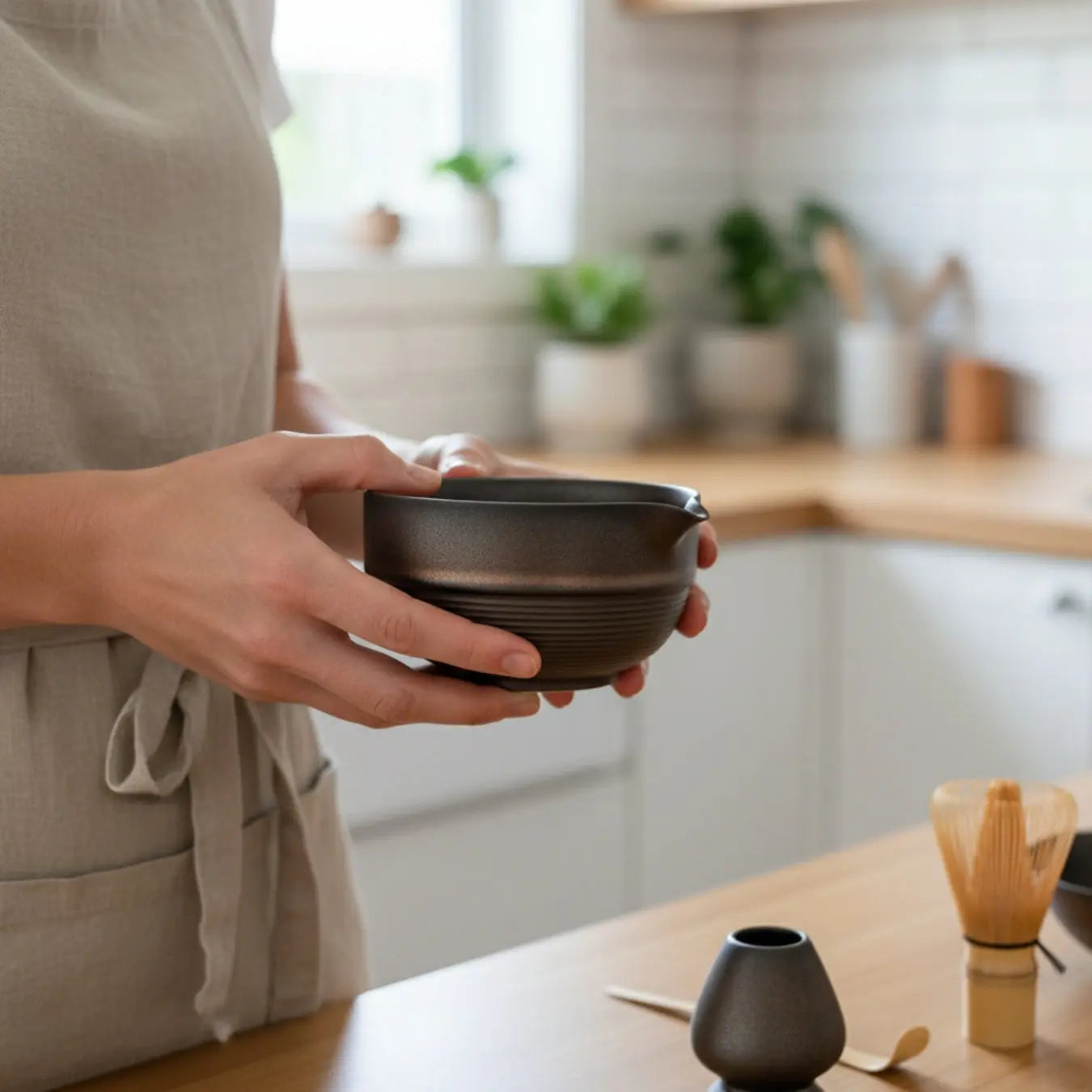 Atellya Brown Perth Matcha Set – Bowl, Whisk, Scoop & Stand Set 280ml Atellya