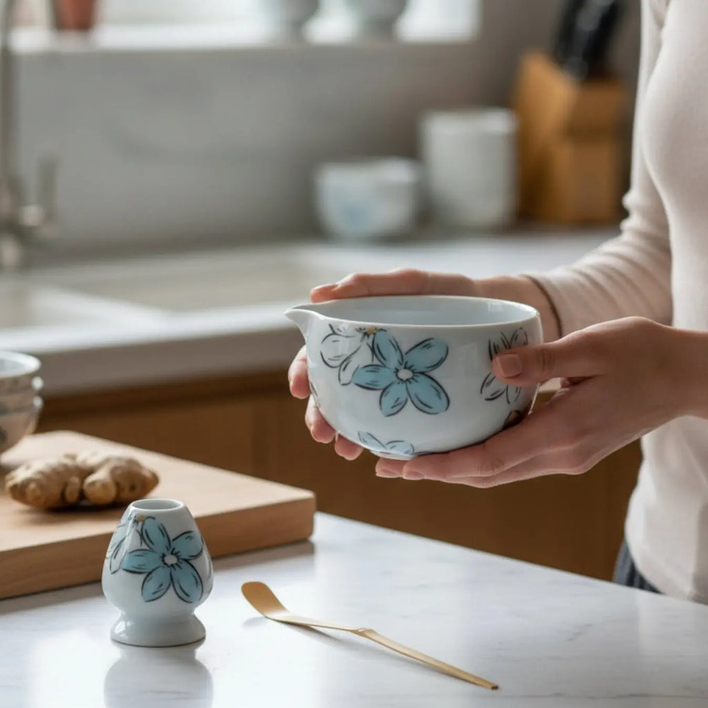 Atellya Flower Brisbane Matcha Set – Bowl, Whisk, Scoop & Stand Set 280ml Atellya