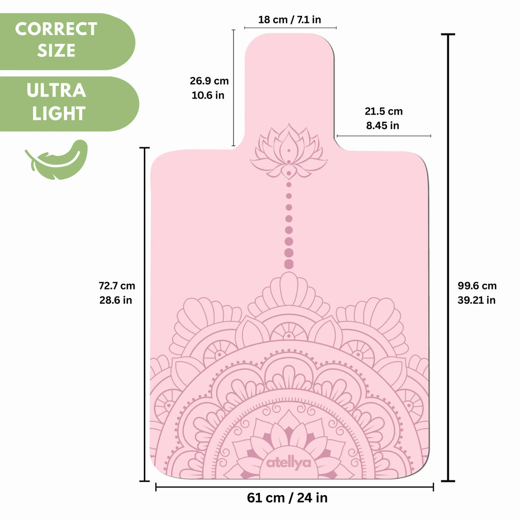 Atellya Chicago Pink Pilates Reformer Mat Set – Non-Slip Pilates Mat + Grip Socks with Carry Bag Atellya