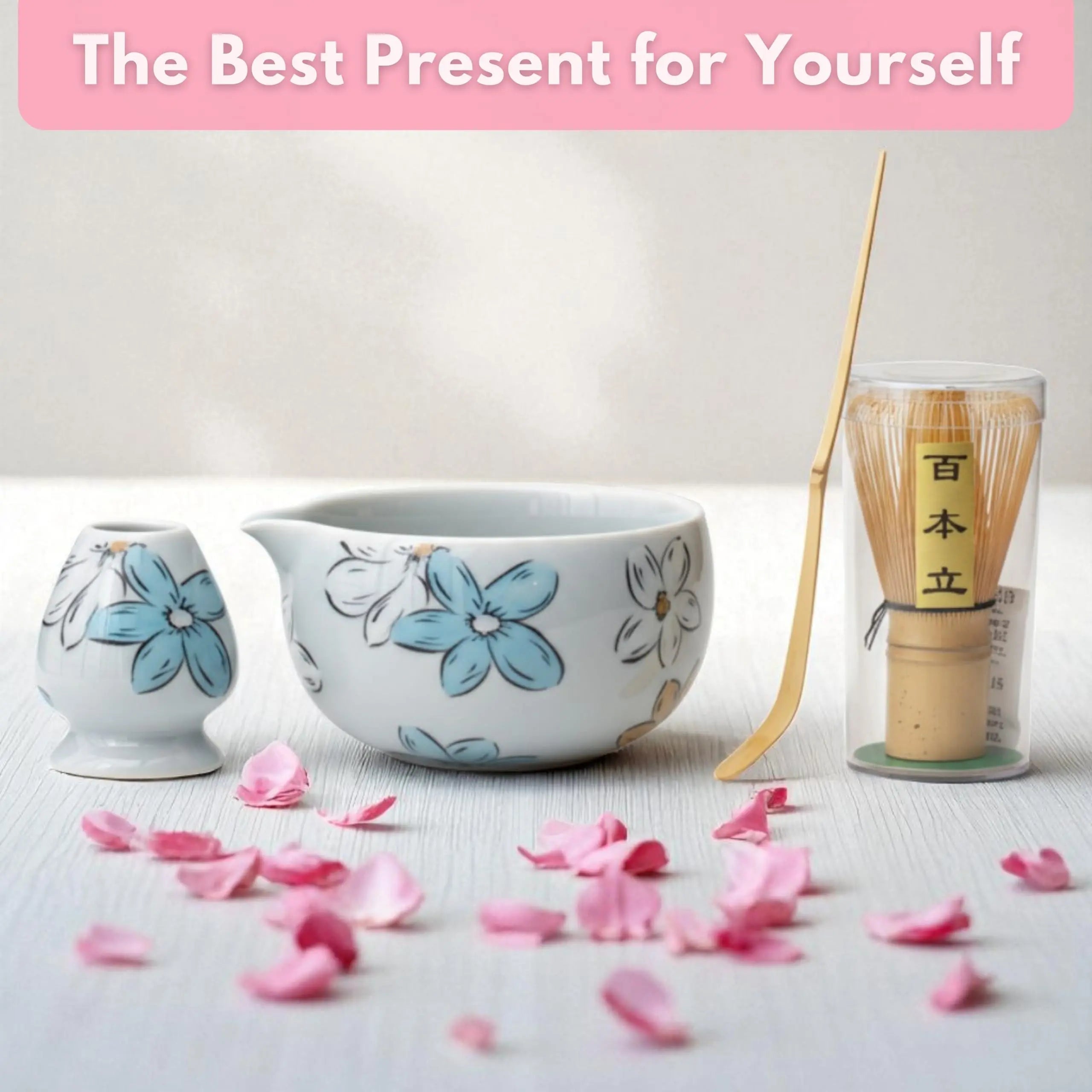 Atellya Flower Brisbane Matcha Set – Bowl, Whisk, Scoop & Stand Set 280ml Atellya