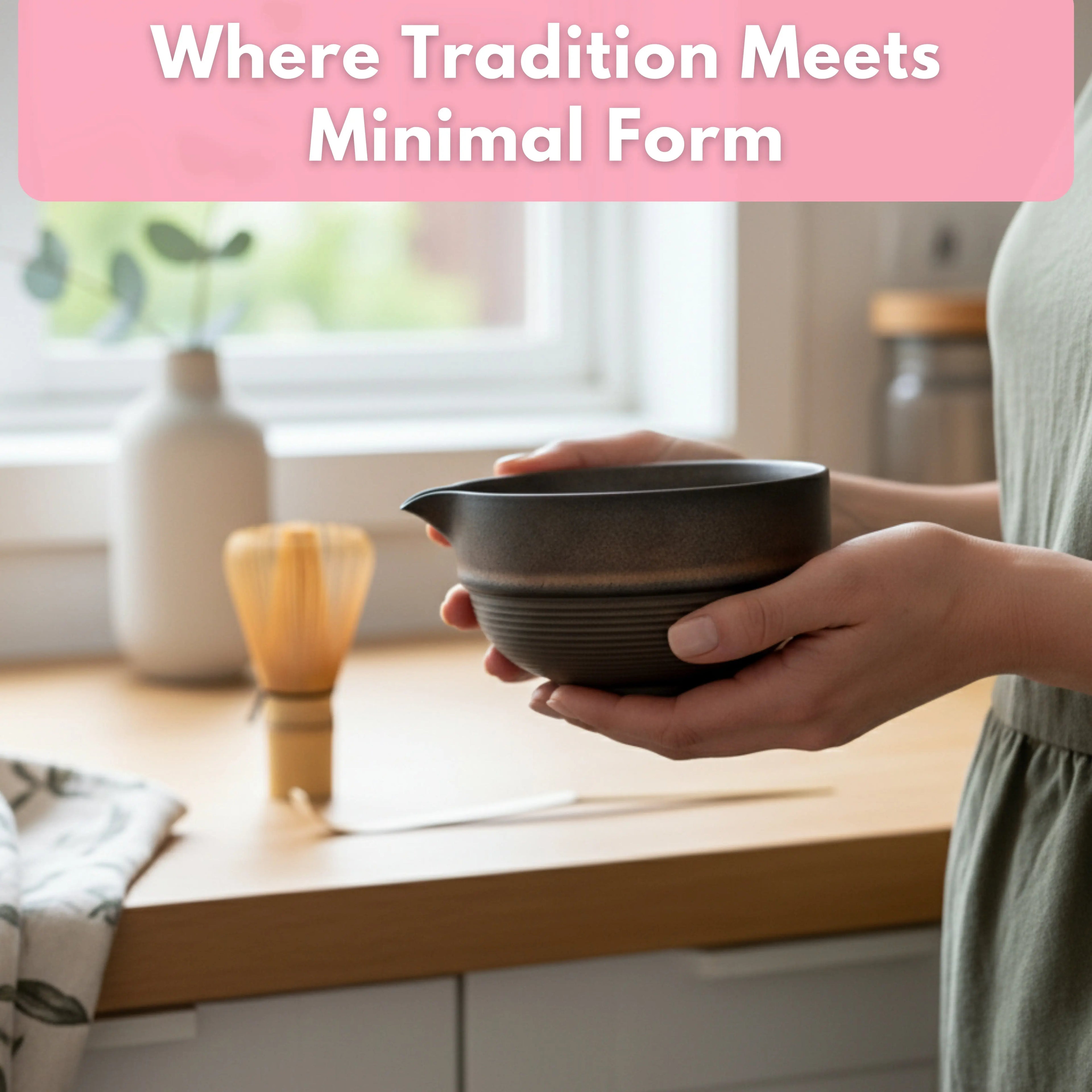 Atellya Brown Perth Matcha Set – Bowl, Whisk, Scoop & Stand Set 280ml Atellya