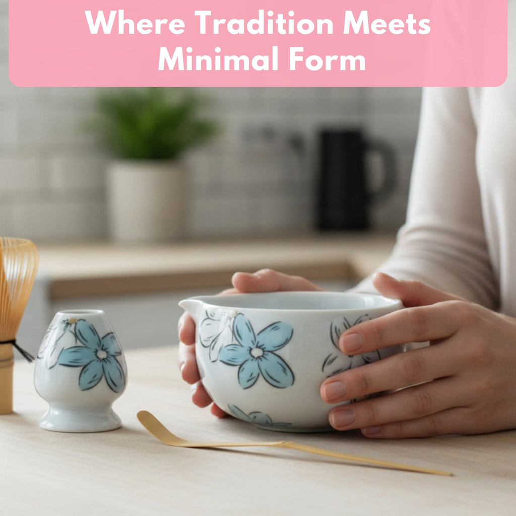 Atellya Flower Brisbane Matcha Set – Bowl, Whisk, Scoop & Stand Set 280ml Atellya