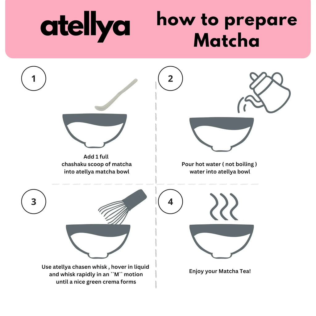 Atellya Adelaide Green Matcha Ceremony Kit – Bowl, Whisk, Scoop & Stand Set 280ml Atellya