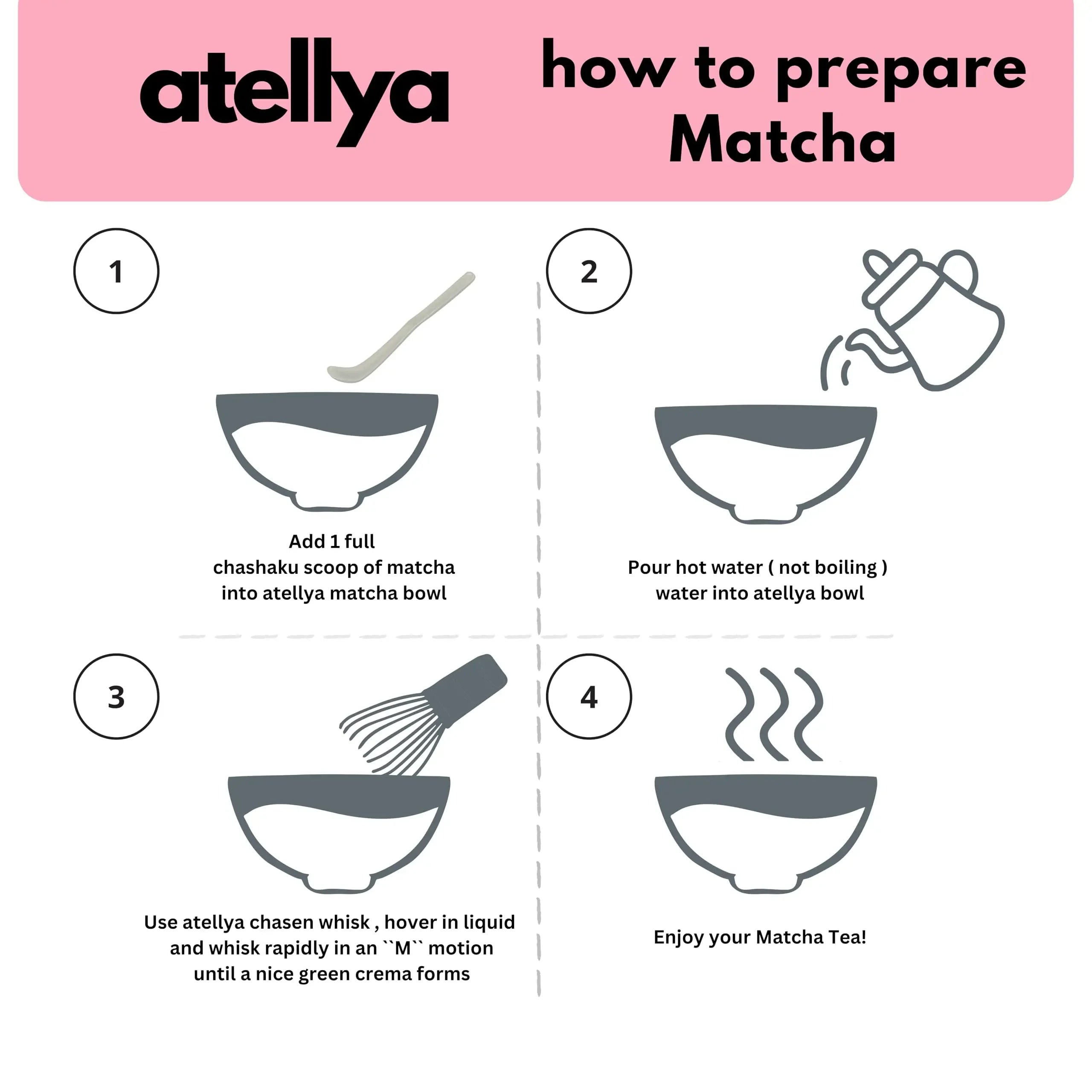 Atellya Adelaide Green Matcha Ceremony Kit – Bowl, Whisk, Scoop & Stand Set 280ml Atellya